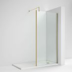 Nuie Outer Framed Wetroom Screen 1200mm x 1850mm - Brushed Brass