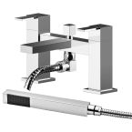 Nuie Sanford Deck Mounted Bath Shower Mixer with Kit - Chrome