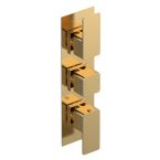 Nuie Windon Concealed Triple Thermostatic Shower Valve - Brushed Brass