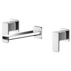Nuie Windon Wall Mounted 3 Tap Hole Basin Mixer - Chrome