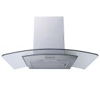 Prima 60cm Wall Mounted Curved Glass Chimney Cooker Hood PRCGH008 - Stainless Steel