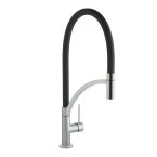 Prima+ Swan Neck 1 Tap Hole Single Lever Sink Mixer with Pull Out - Matt Black
