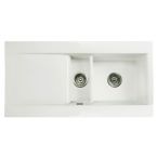RAK Gourmet Dream Fire Clay Undermount Sink with 1.5 Bowl & Reversible Drainer 1010mm - White