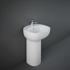 RAK Illusion 540mm 1 Tap Hole Basin & Full Pedestal - White