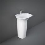 RAK Sensation 550mm 1 Tap Hole Oval Basin & Full Pedestal - White