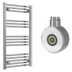 Reina Capo Electric Flat Towel Radiator with Chrome On / Off Touch Thermostatic Element 500mm x 1000mm - Chrome