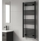 Reina Capo Electric Towel Radiator with Anthracite Touch Thermostatic Element 400mm x 1200mm - Black