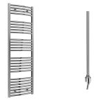 Reina Diva Electric Curved Towel Radiator with Standard Element 400mm x 1600mm - Chrome