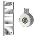 Reina Diva Electric Flat Towel Radiator with Chrome On / Off Touch Element 500mm x 1400mm - Chrome
