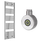 Reina Diva Electric Flat Towel Radiator with Chrome On / Off Touch Element 400mm x 1600mm - Chrome