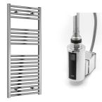 Reina Diva Electric Flat Towel Radiator with Chrome Touch Thermostatic Element 300mm x 1200mm - Chrome