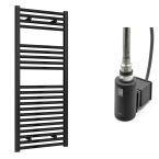 Reina Diva Electric Towel Radiator with Anthracite Touch Thermostatic Element 500mm x 1200mm - Black