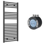 Reina Diva Electric Towel Radiator with Anthracite Weekly Thermostatic Element 600mm x 1200mm - Anthracite