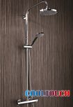 Electra Round Thermostatic Cooltouch Bar Shower with Round Fixed Head and Rigid Riser Rail