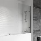 Roman Haven8 Hinged Bath Screen 835mm x 1500mm Right Hand - Silver