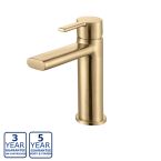 Serene Charlie Basin Mixer with Waste - Brushed Brass