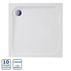 Serene Prism 45mm Square Shower Tray & Waste 700mm x 700mm - White