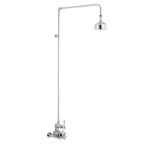 Nuie Edwardian Twin Exposed Thermostatic Shower Valve and Rigid Riser Kit
