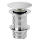 Unslotted Sprung Basin Waste with Large Round Plug 1 1/4" - Chrome