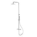 Vema Thermostatic Round Bar Shower Valve with Fixed Head & Riser - Chrome