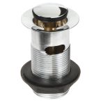 Slotted Push Button Basin Waste with Centre Plug 1 1/4" - Chrome