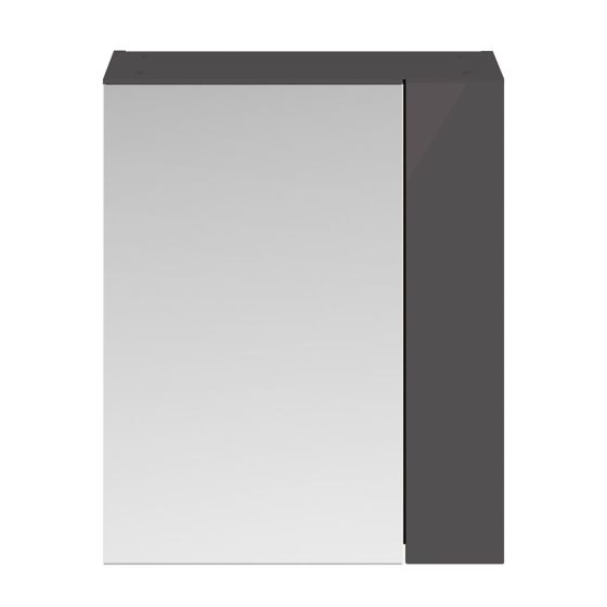 Nuie Athena 600mm Mirror Unit 2 Door 72/25- Gloss Grey