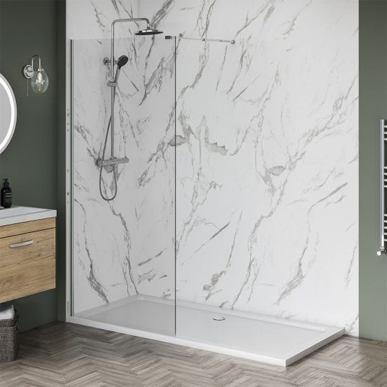 1100mm x 900mm Wetroom Shower Screens Shower Enclosure and Shower Tray