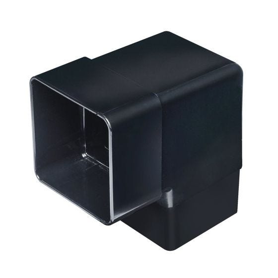 Black 68mm Square Rain Water 90 Degree Offset Bend