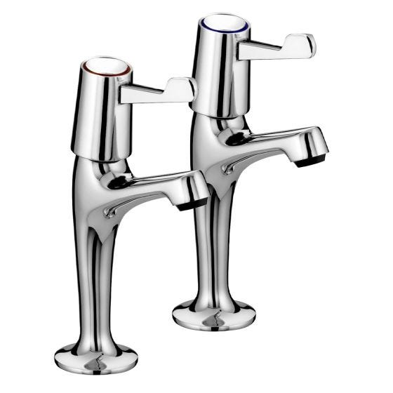 Bristan Lever High Neck Pillar Taps with 3” Levers