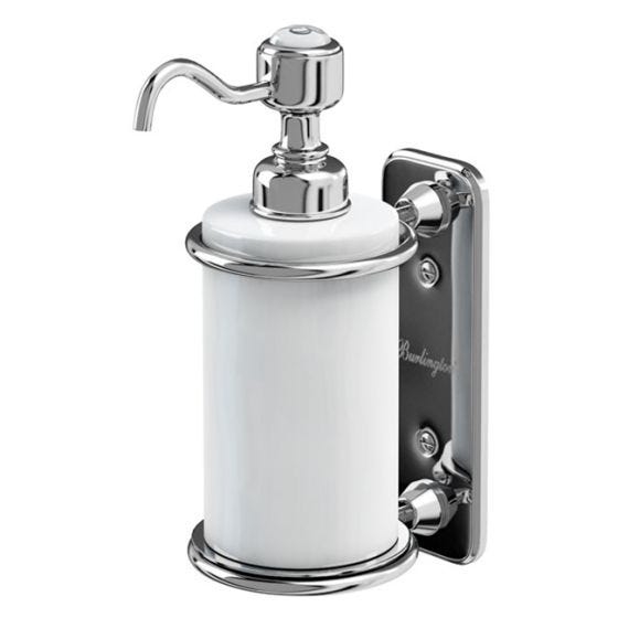 Burlington Wall Mounted Single Soap Dispenser - White / Chrome