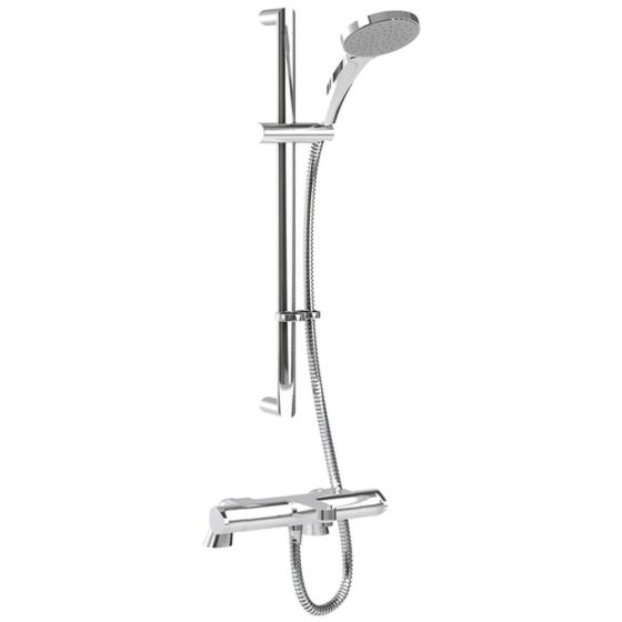 Inta Enzo Thermostatic Bath Shower Mixer with Sliding Kit‚ Handset - Deck Mounted