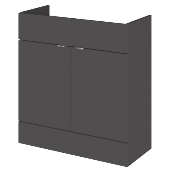 Hudson Reed Fusion 800mm Fitted Vanity Unit - Gloss Grey 