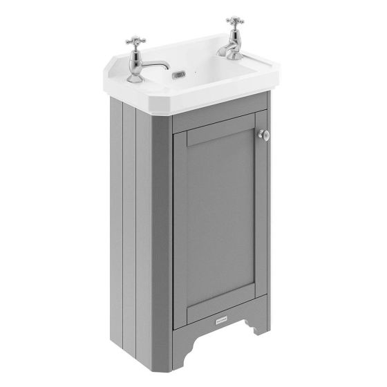 Hudson Reed Old London 515mm Cabinet & 2TH Basin - Storm Grey