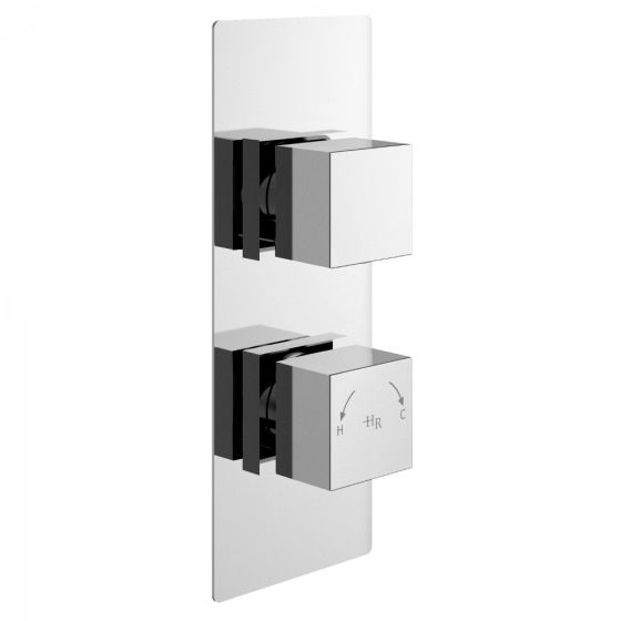 Hudson Reed Square Twin Concealed Shower Valve - Chrome