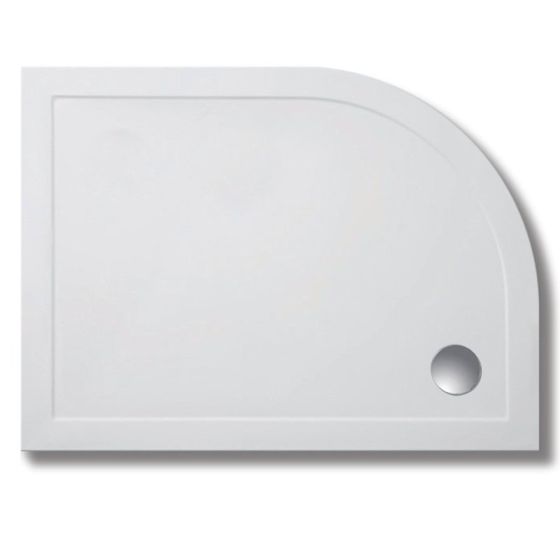 Lakes Traditional 80mm High Offset Quadrant Stone Resin Shower Tray 900mm x 800mm - Left Handed