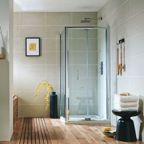 Logan Scott Hazel Bifold Shower Door 900mm x 1850mm - Chrome