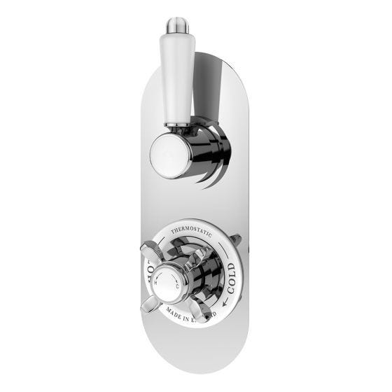 Nuie Selby Crosshead Concealed Twin Thermostatic Shower Valve - Chrome