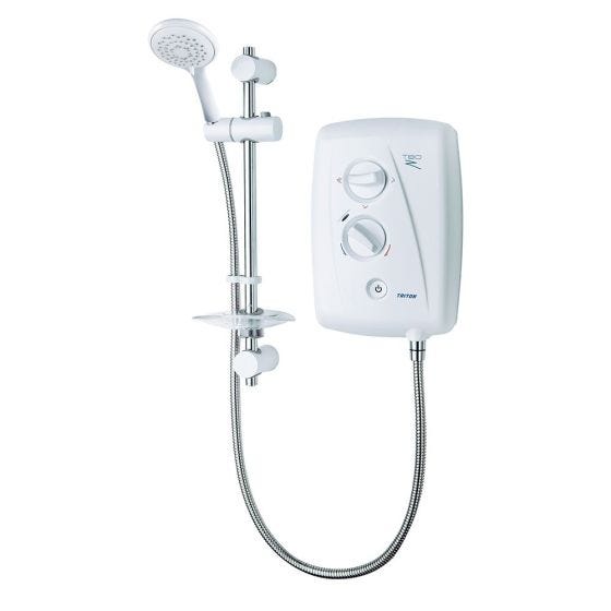 Triton T80ZFF Fast Fit Electric Shower 8.5kW with Riser Kit - White/Chrome