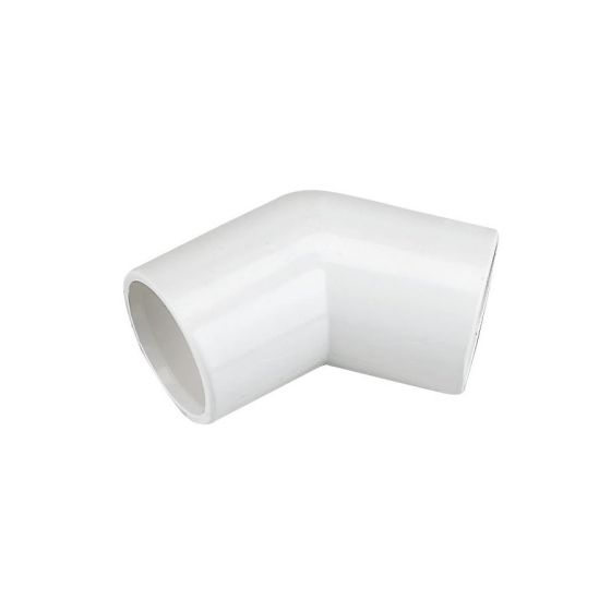 White 21.5mm Solvent Overflow 135 Degree Bend