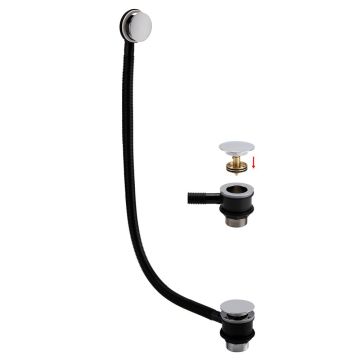 Easy Clean Bath Clicker Sprung Waste with Overflow 1 1/2" - Chrome 