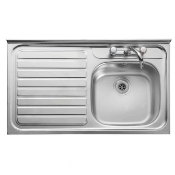 1000mm x 600mm Roll Front Sink Top Left Hand Drainer 2TH