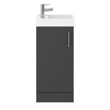 Nuie Vault 400mm Floor Standing Cabinet & Basin - Gloss Grey