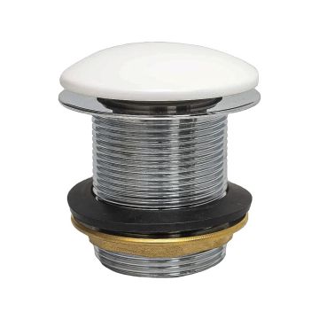 BC Designs Push Down 60mm Bath Waste Without Overflow - Polished White