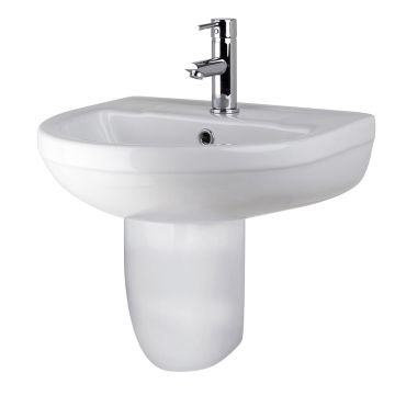 Nuie Harmony 500mm 1 Tap Hole Basin & Semi Pedestal
