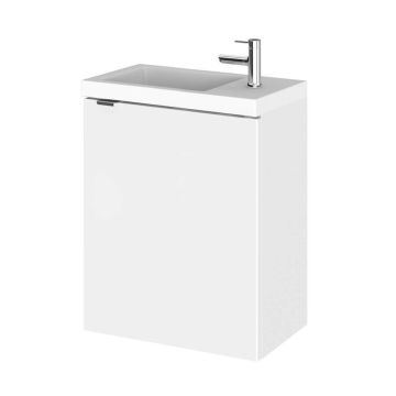 Hudson Reed Fusion Wall Hung 400mm 1 Door Vanity Unit & Basin - Gloss White