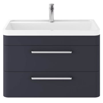 Hudson Reed Solar 800mm Wall Hung Cabinet & Basin - Indigo Blue

