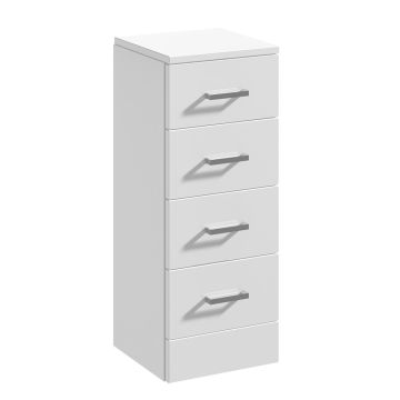 Nuie Mayford 300mm 4 Drawer Unit 330mm Deep - Gloss White 