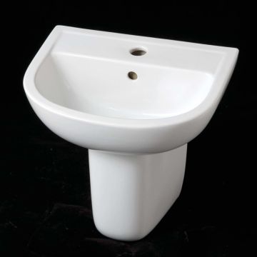 RAK Compact 450mm Semi Recessed Basin 2 Tap-Hole
