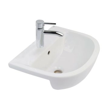 RAK Compact 550mm Semi Recessed Basin 2 Tap-Hole 