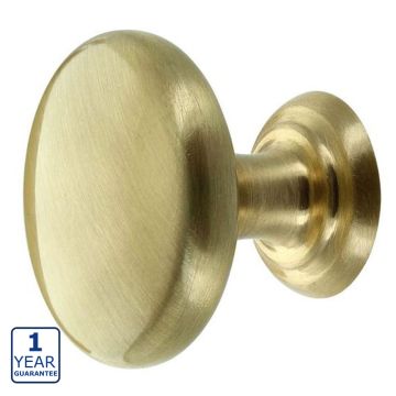 Serene Round Furniture Door Knob 38mm - Brushed Brass